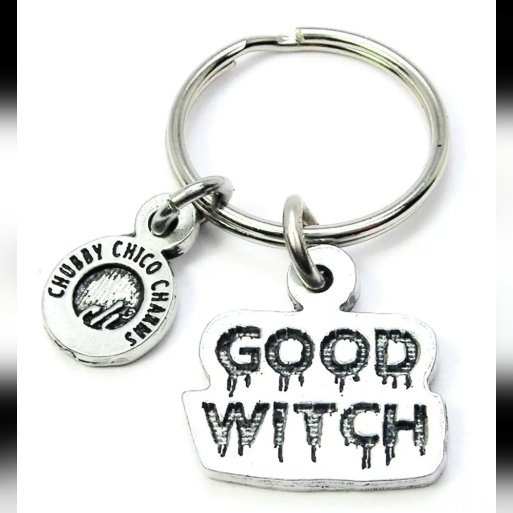 Pewter Keychain Halloween Chubby Chico Charms Good Witch Keyring NWT